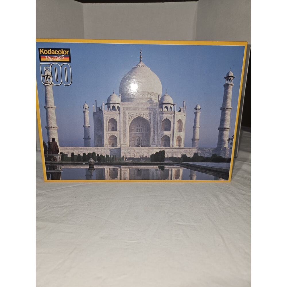 Taj Mahal, India VTG Kodacolor 500 Piece Puzzle Rose Art